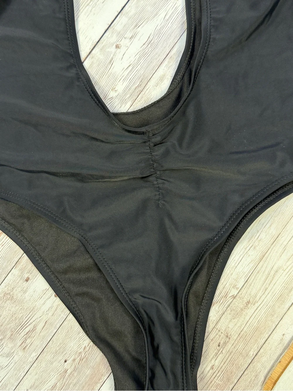 Black One-Piece Scoop Front Swimsuit